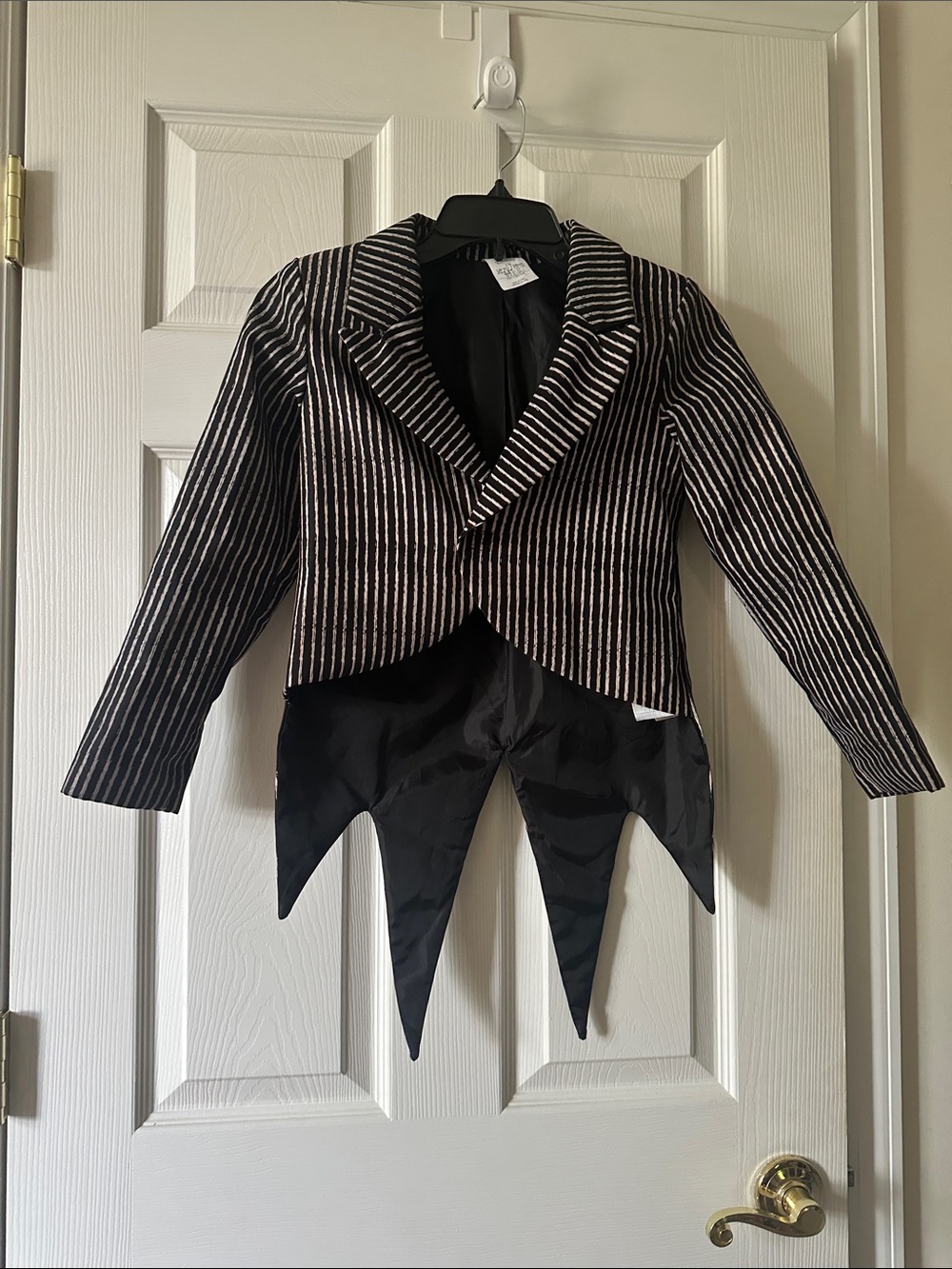 Disney Black and White Striped Tailcoat Blazer